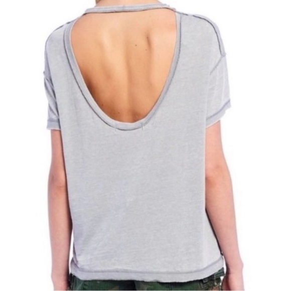 We The Free All Mine Tee Light Grey Oversized Boho Lightweight Short Sleeve - Picture 2 of 16